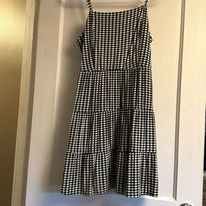 Loft Tiered Style Checkered Dress